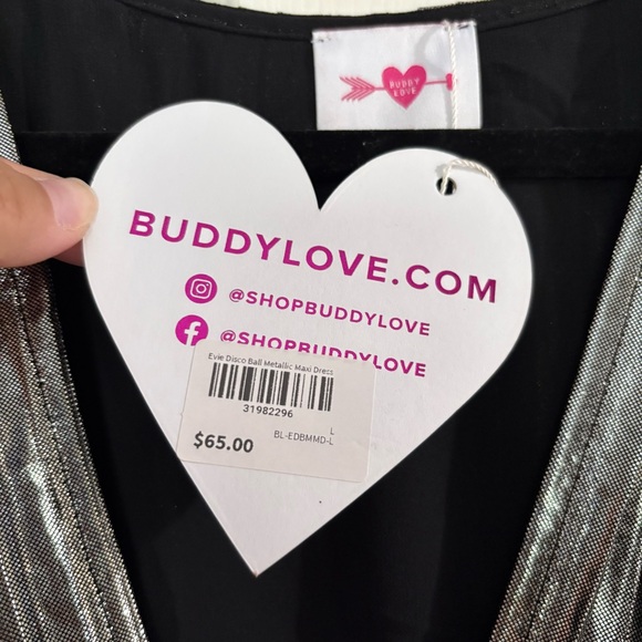 NWT Buddy Love plisse metallic maxi - Picture 8 of 13